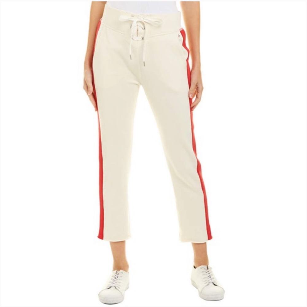 Rag and Bone cream and red sweatpants